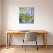 Gallery-wrapped canvas print of Claude Monet's 'Nympheas Water-lilies' displayed on a wall in a office