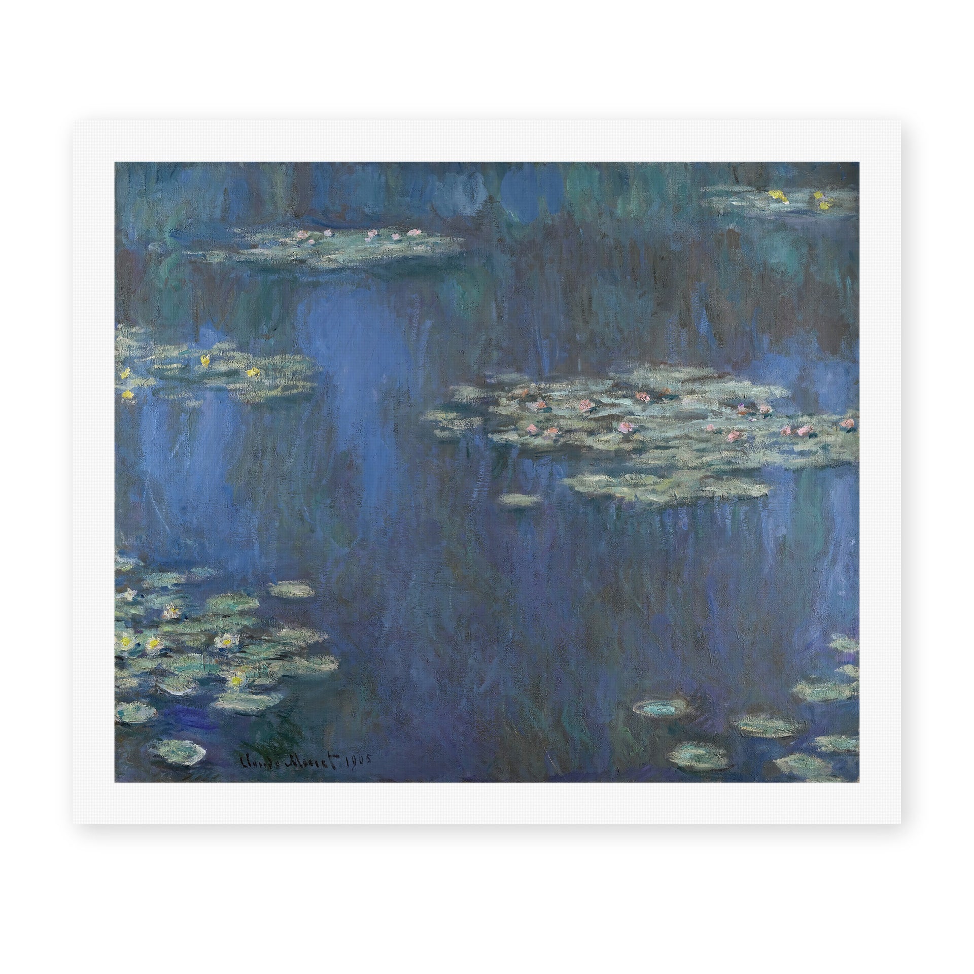 Claude Monet's 'Nympheas' painting reproduced as a rolled canvas print
