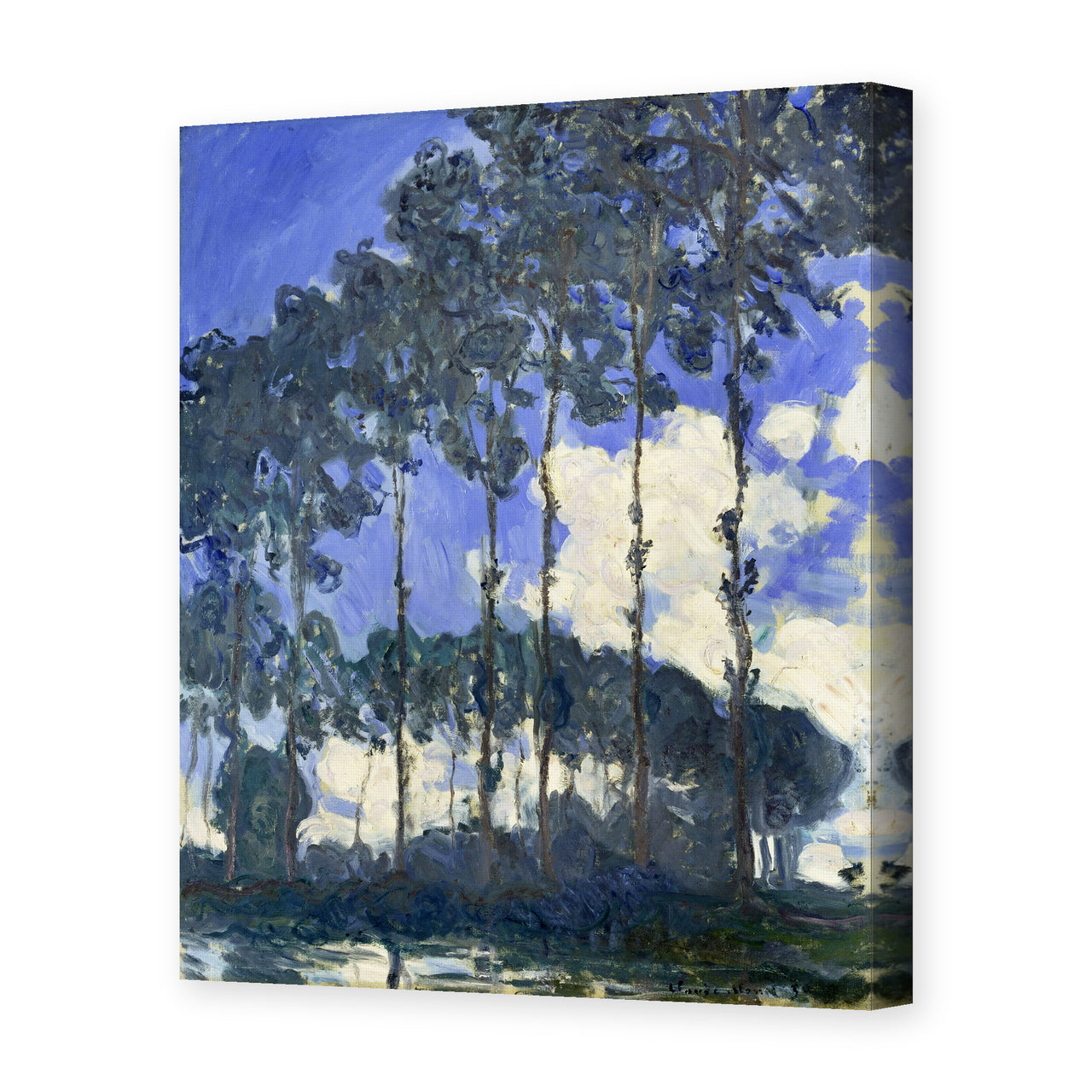 Claude Monet's 'Poplars on the Epte' painting reproduced as a gallery-wrapped canvas print