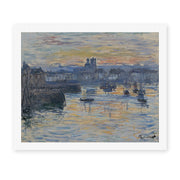 Claude Monet's 'Port of Dieppe, Evening' painting reproduced as a rolled canvas print