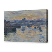 Claude Monet's 'Port of Dieppe, Evening' painting reproduced as a gallery-wrapped canvas print