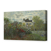 Claude Monet's 'The Artist's Garden in Argenteuil (a Corner of the Garden with Dahlias)' painting reproduced as a gallery-wrapped canvas print