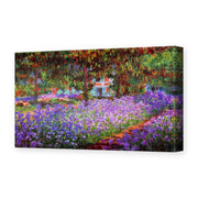 Claude Monet's 'The Artists Garden at Giverny' painting reproduced as a gallery-wrapped canvas print