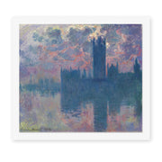 Claude Monet's 'The Houses of Parliament, Sunset' painting reproduced as a rolled canvas print