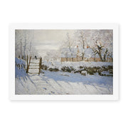 Claude Monet's 'The Magpie' painting reproduced as a rolled canvas print