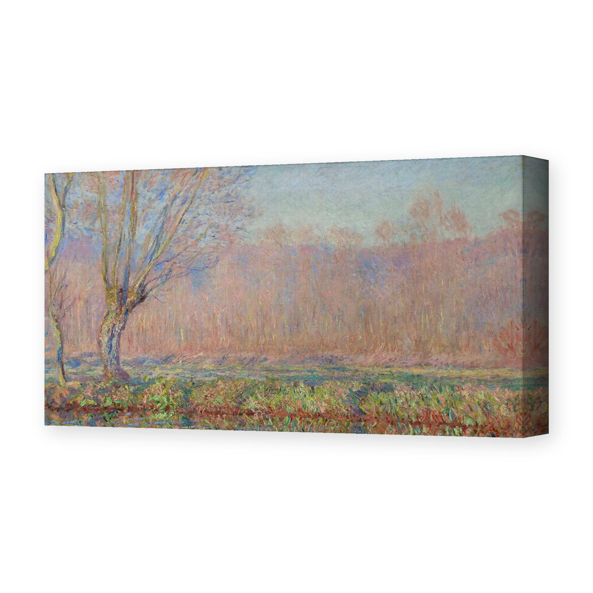 Claude Monet's 'The Willows' painting reproduced as a gallery-wrapped canvas print