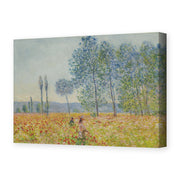 Claude Monet's 'Under the Poplar' painting reproduced as a gallery-wrapped canvas print