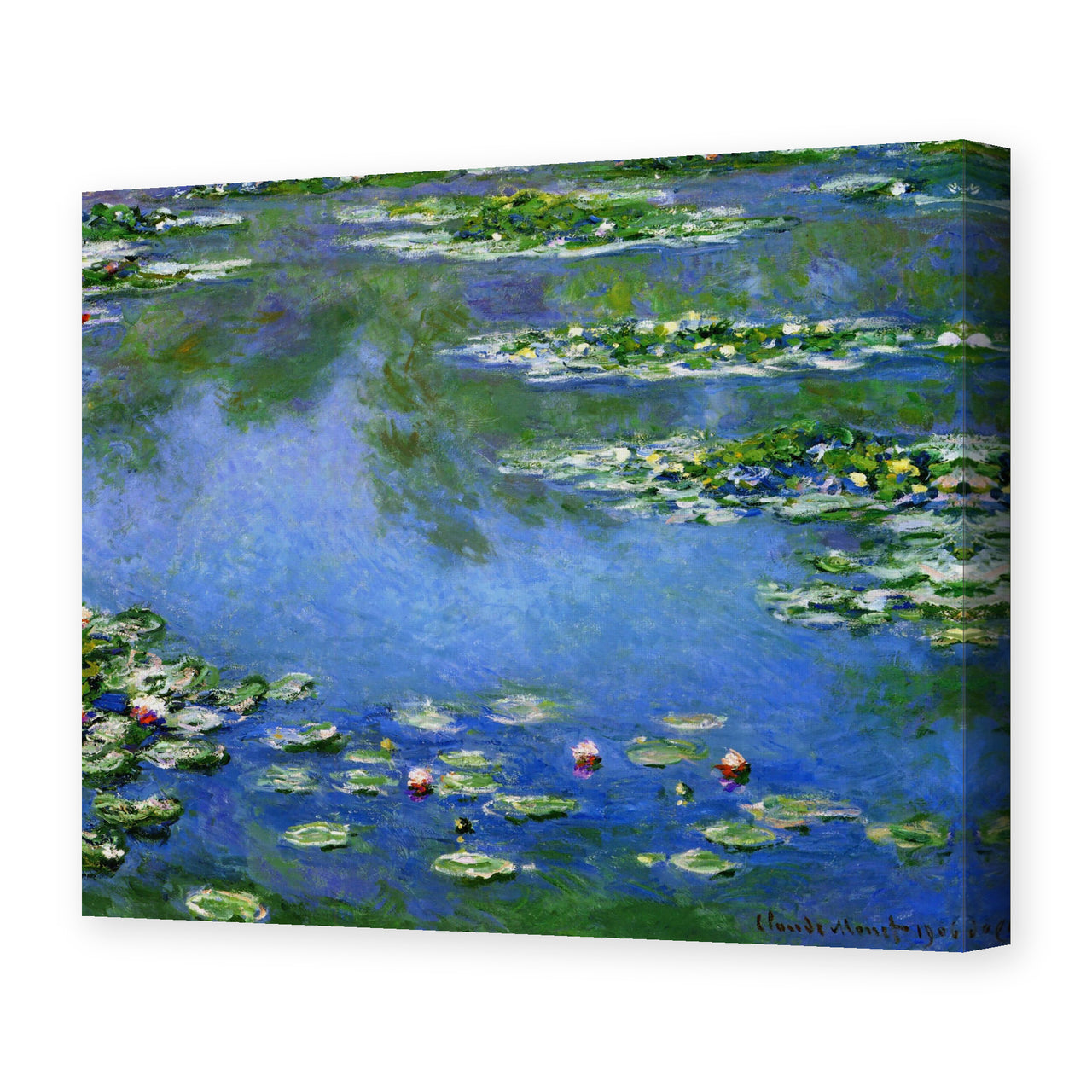 Claude Monet's 'Water Lilies' painting reproduced as a gallery-wrapped canvas print