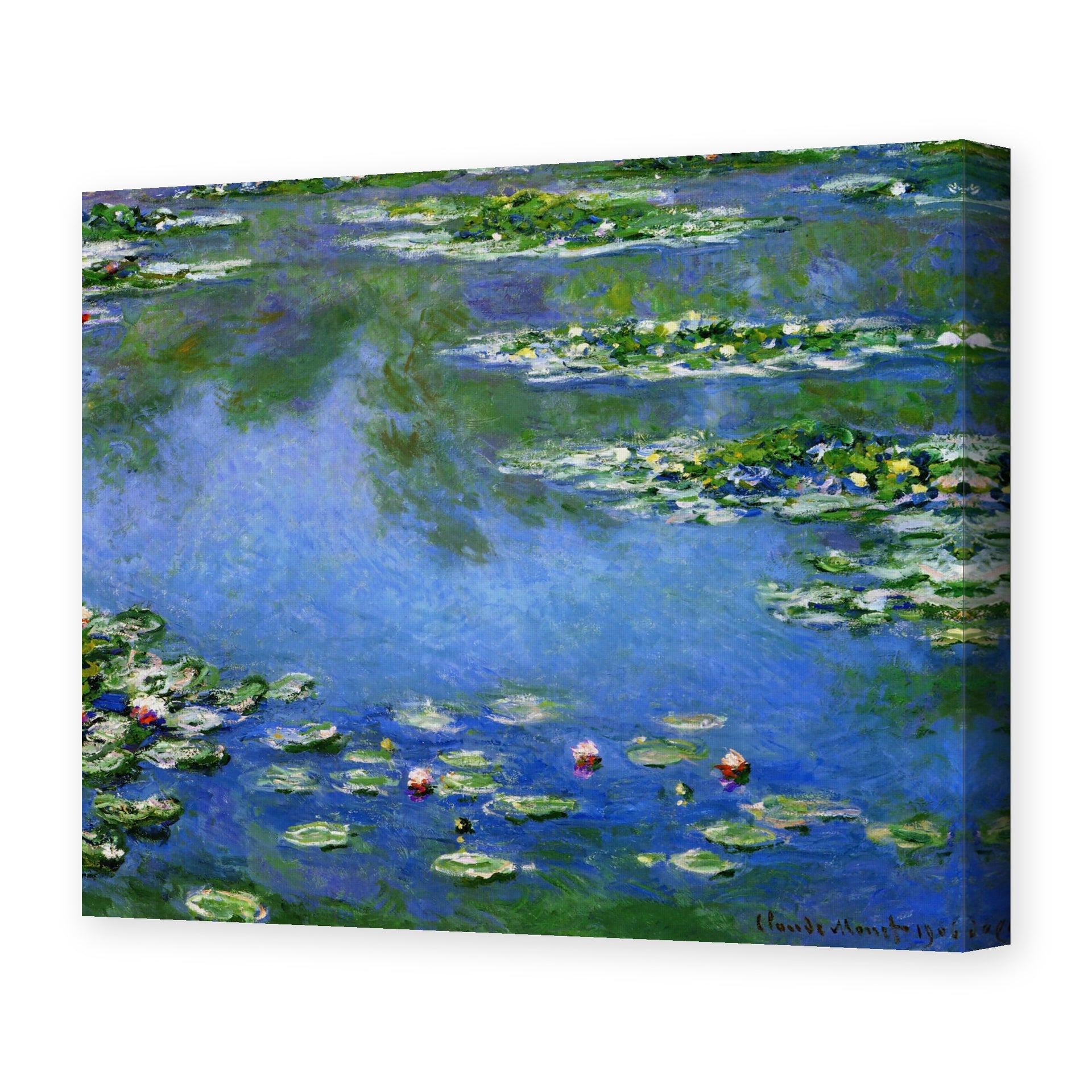 Claude Monet's 'Water Lilies' painting reproduced as a gallery-wrapped canvas print
