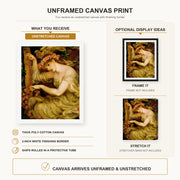 Dante Gabriel Rossetti - A Sea Spell canvas print size comparison and framing display infographic