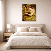 Gallery-wrapped canvas print of Dante Gabriel Rossetti's A Sea Spell displayed on a wall in a bedroom