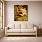 Gallery-wrapped canvas print of Dante Gabriel Rossetti's A Sea Spell displayed on a wall in a living room