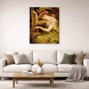 Gallery-wrapped canvas print of Dante Gabriel Rossetti's A Sea Spell displayed on a wall in a living room