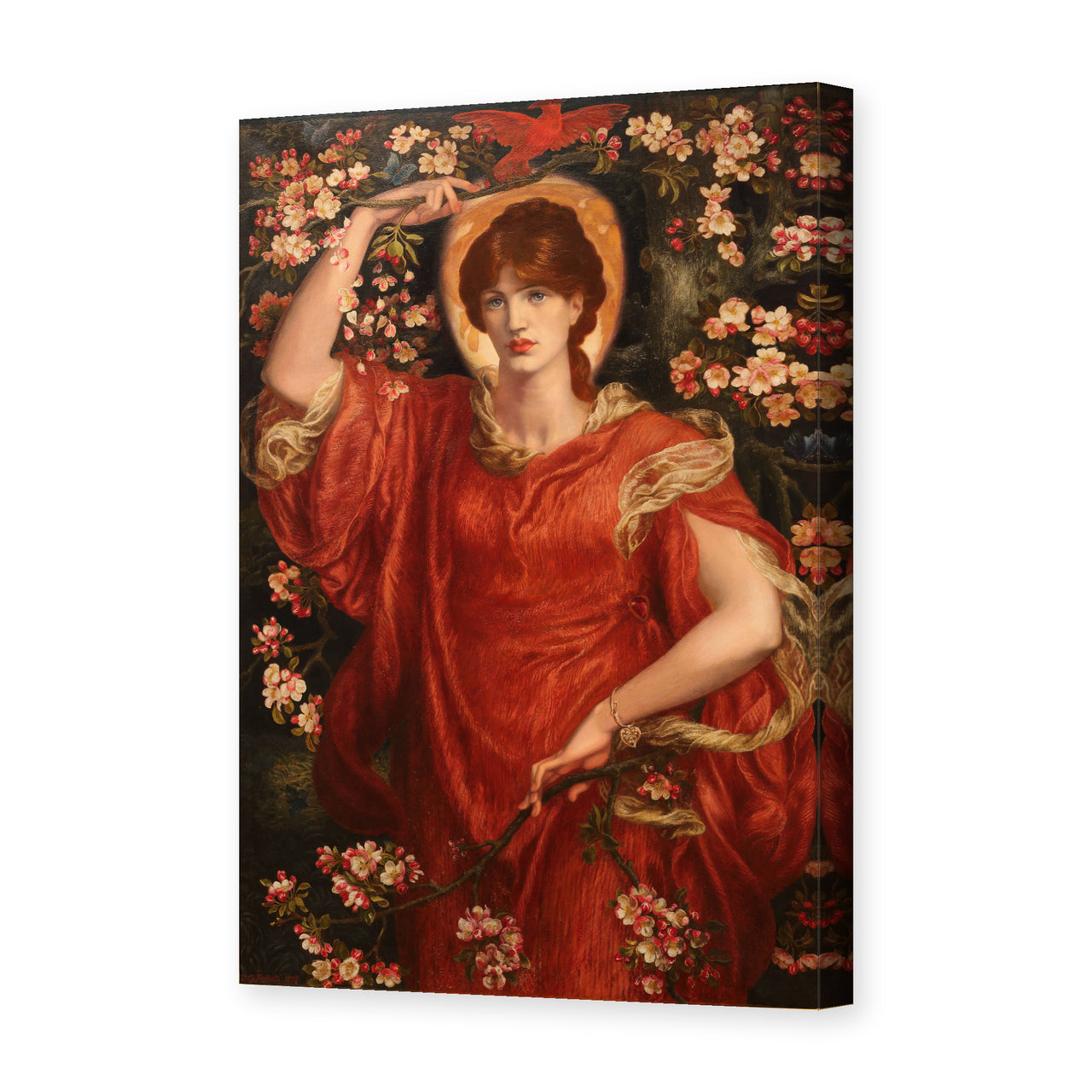 Dante Gabriel Rossetti's 'A Vision of Fiammetta' painting reproduced as a gallery-wrapped canvas print