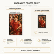Dante Gabriel Rossetti - A Vision of Fiammetta poster print size comparison and framing display infographic