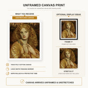 Dante Gabriel Rossetti - Helen of troy canvas print size comparison and framing display infographic