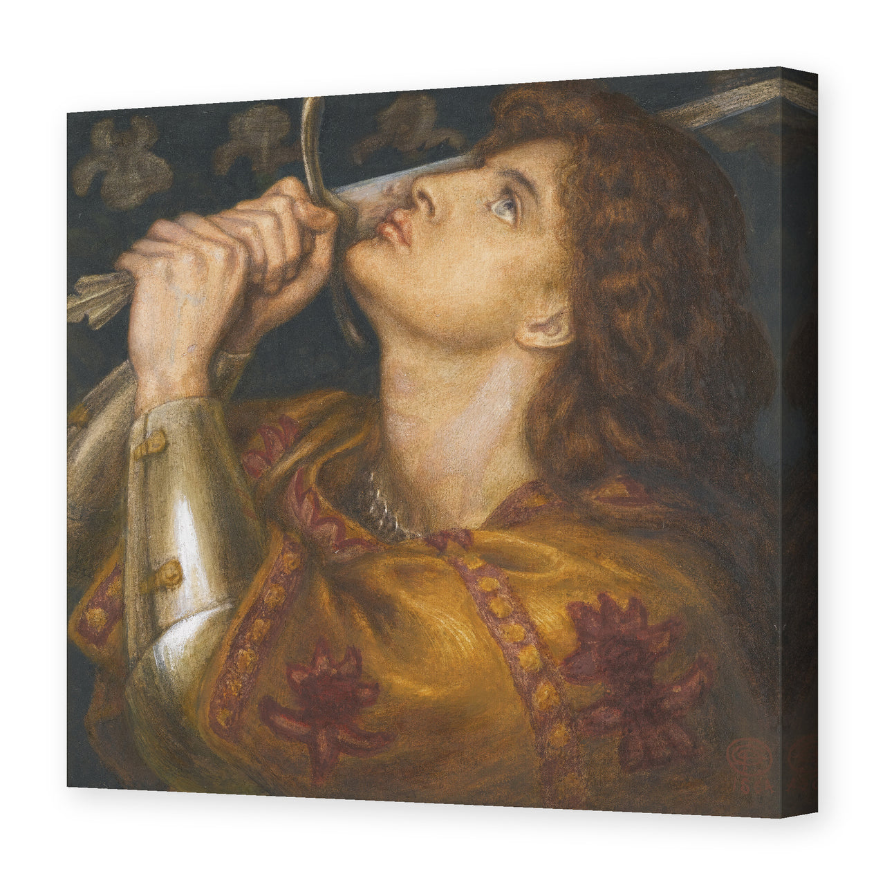 Dante Gabriel Rossetti's 'Joan of Arc' painting reproduced as a gallery-wrapped canvas print