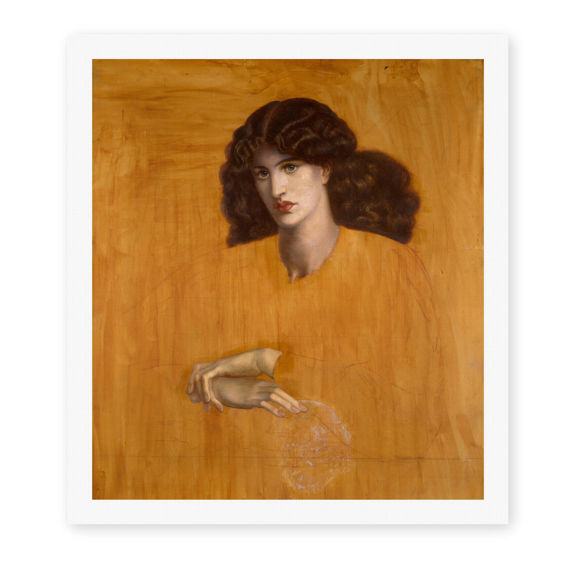 Dante Gabriel Rossetti's 'La Donna Della Finestra (The Lady of Pity)' painting reproduced as a rolled canvas print
