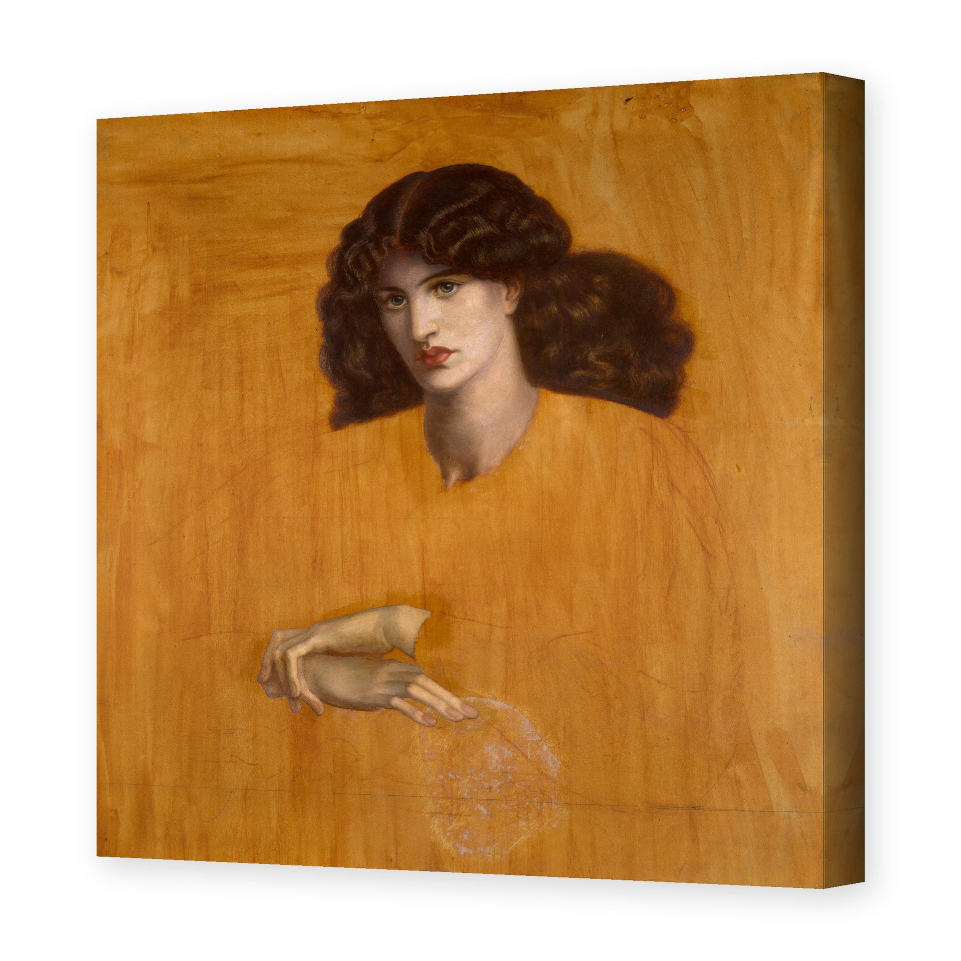Dante Gabriel Rossetti's 'La Donna Della Finestra (The Lady of Pity)' painting reproduced as a gallery-wrapped canvas print