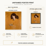 Dante Gabriel Rossetti - La Donna Della Finestra (The Lady of Pity) poster print size comparison and framing display infographic