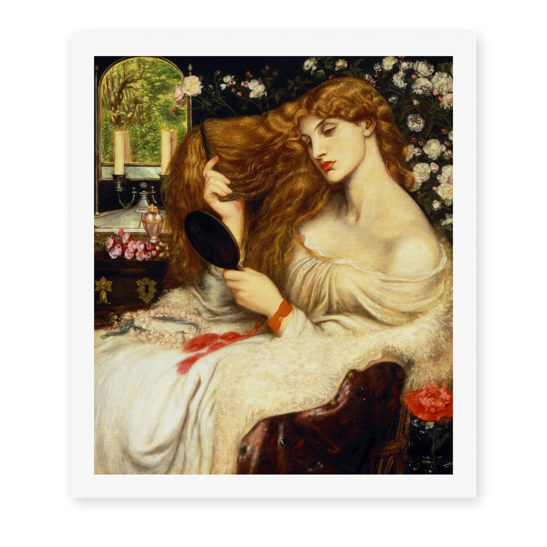 Dante Gabriel Rossetti's 'Lady Lilith' painting reproduced as a rolled canvas print
