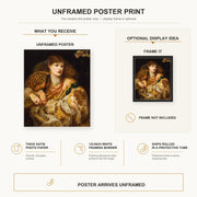 Dante Gabriel Rossetti - Monna Vanna poster print size comparison and framing display infographic