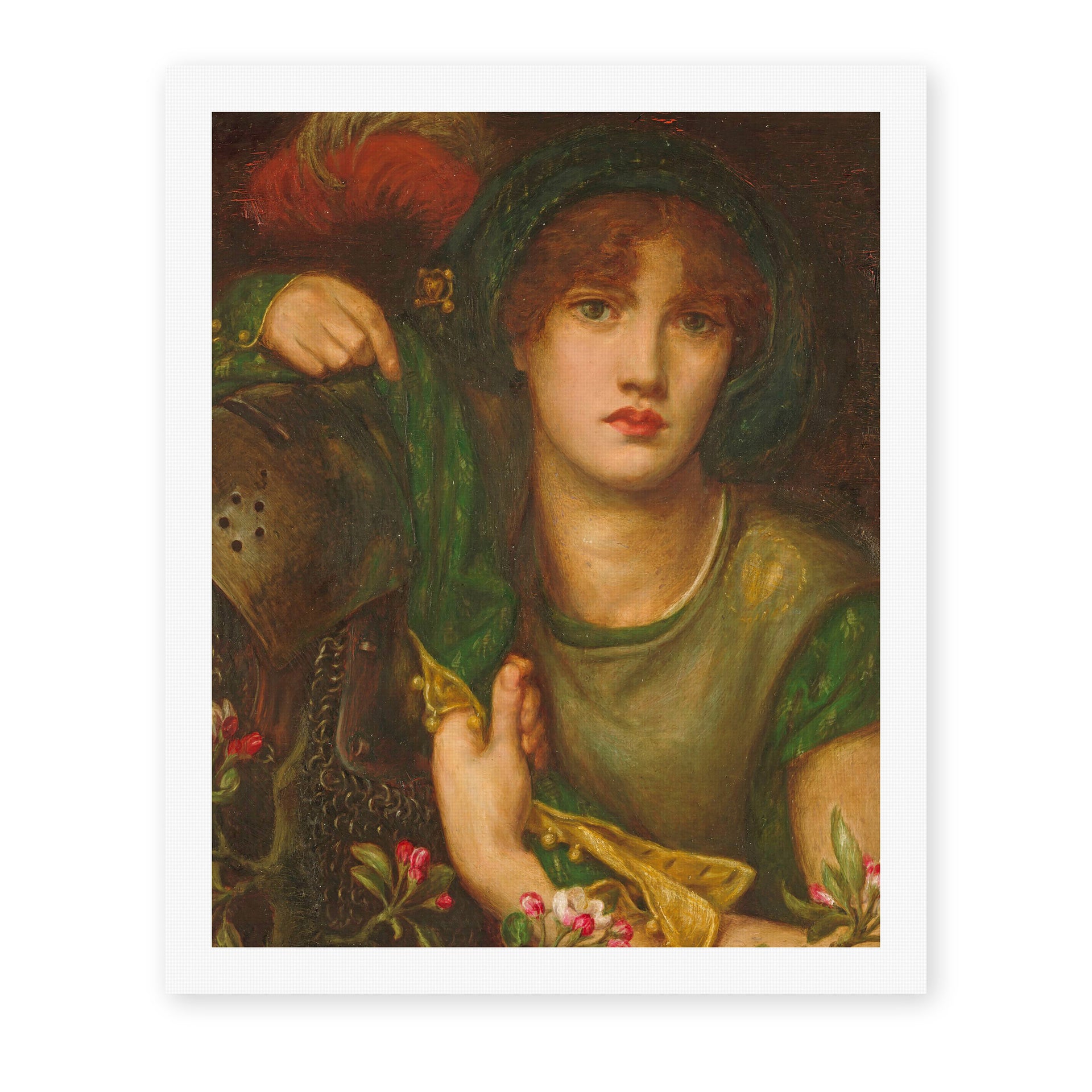 Dante Gabriel Rossetti's 'My Lady Greensleeves' painting reproduced as a rolled canvas print