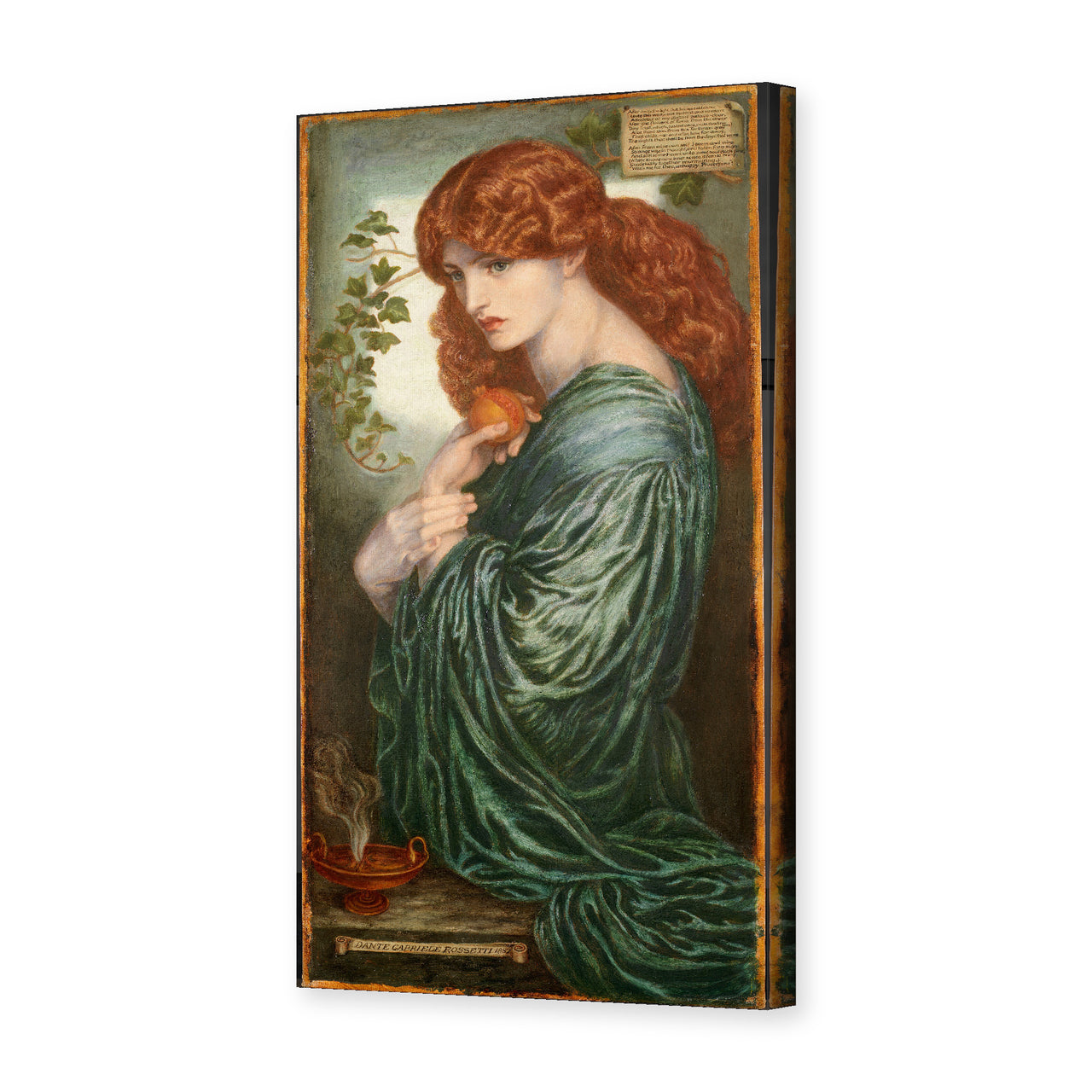 Dante Gabriel Rossetti's 'Proserpine' painting reproduced as a gallery-wrapped canvas print