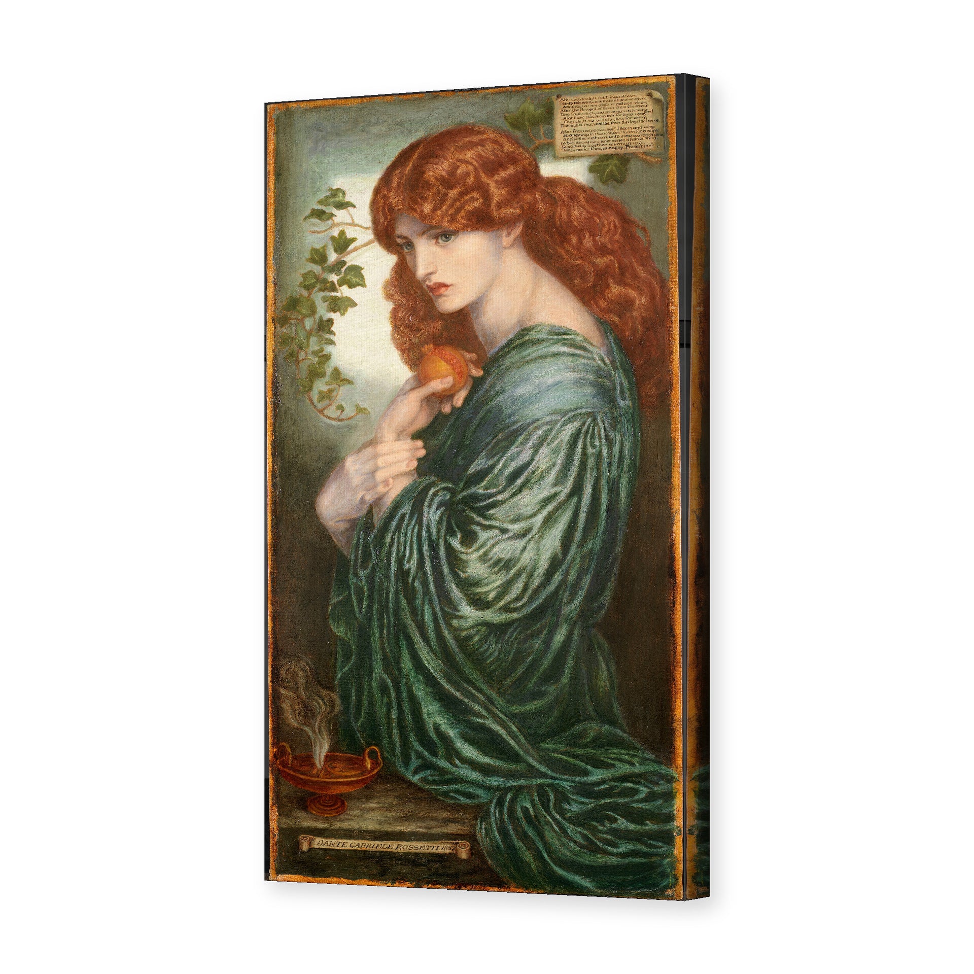 Dante Gabriel Rossetti's 'Proserpine' painting reproduced as a gallery-wrapped canvas print