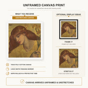 Dante Gabriel Rossetti - Sancta Lilias canvas print size comparison and framing display infographic