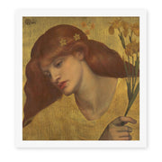 Dante Gabriel Rossetti's 'Sancta Lilias' painting reproduced as a rolled canvas print