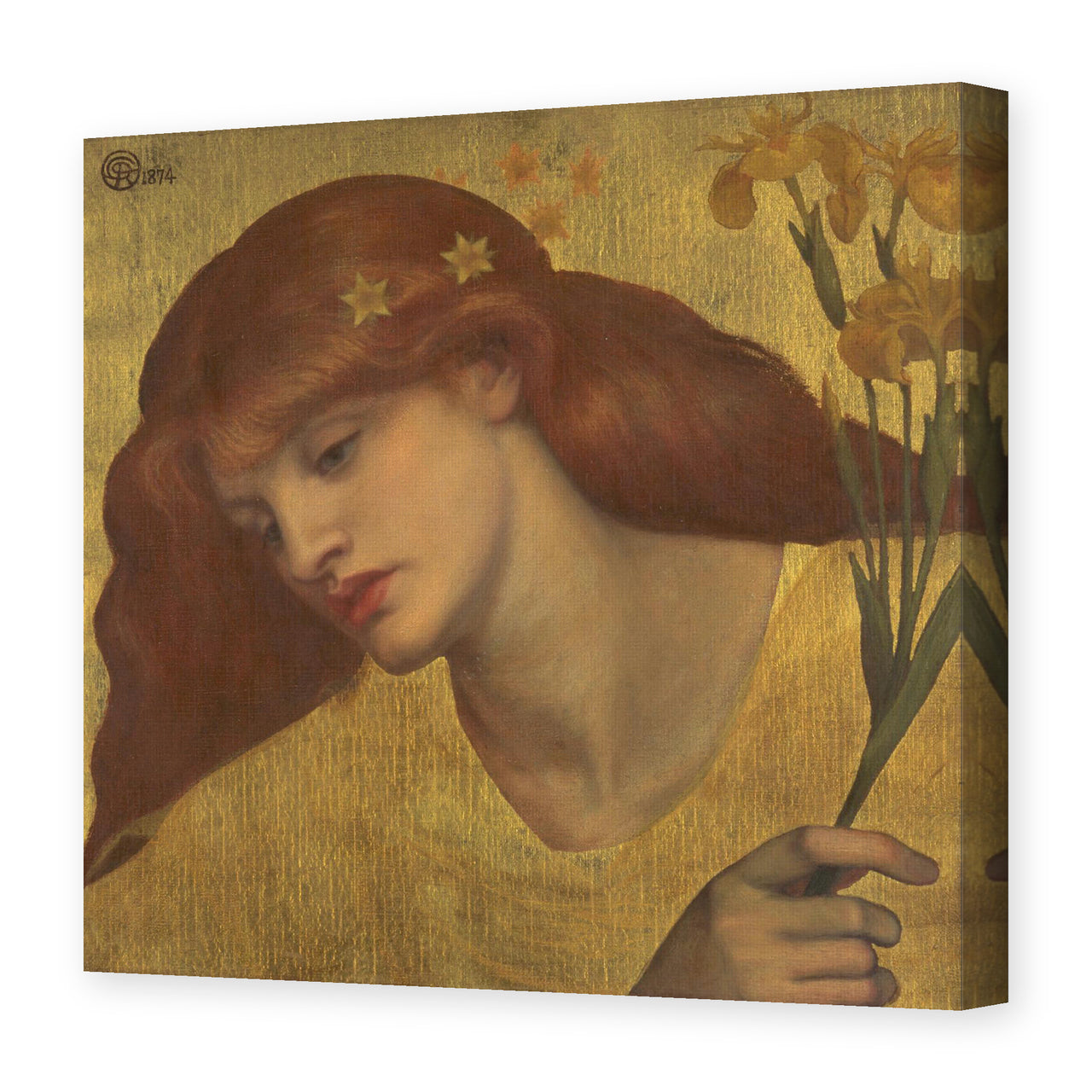 Dante Gabriel Rossetti's 'Sancta Lilias' painting reproduced as a gallery-wrapped canvas print