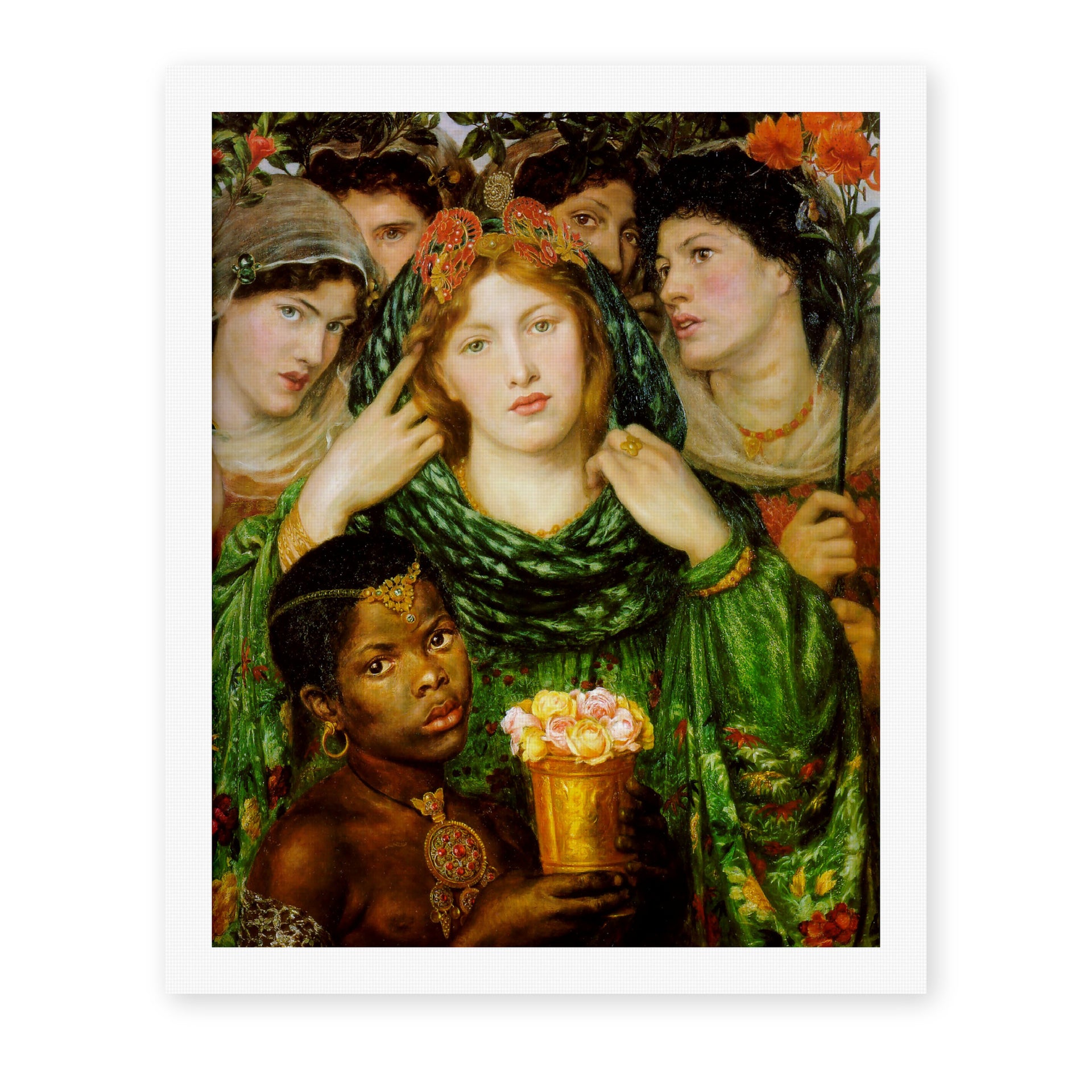 Dante Gabriel Rossetti's 'The Beloved' painting reproduced as a rolled canvas print