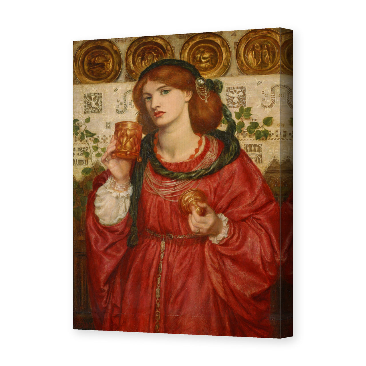 Dante Gabriel Rossetti's 'The Loving Cup' painting reproduced as a gallery-wrapped canvas print