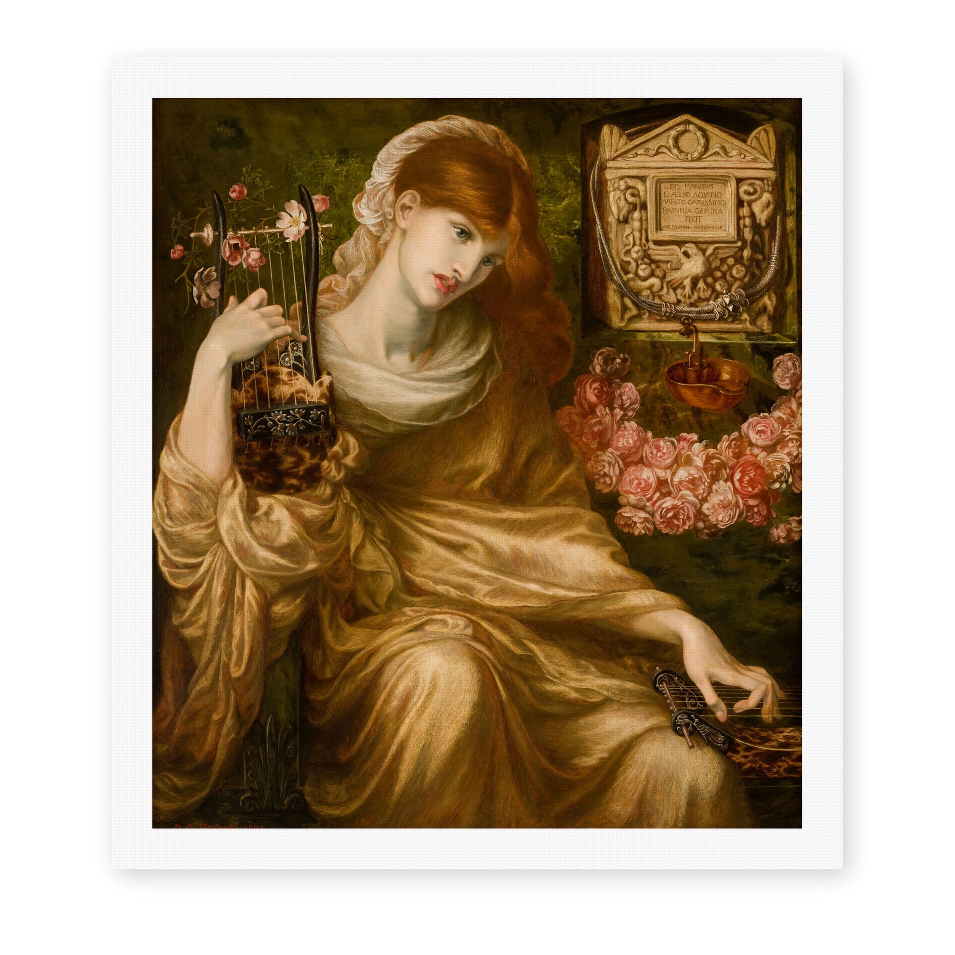 Dante Gabriel Rossetti's 'The Roman Widow' painting reproduced as a rolled canvas print