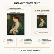 Dante Gabriel Rossetti - The Salutation of Beatrice poster print size comparison and framing display infographic