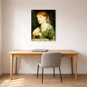 Gallery-wrapped canvas print of Dante Gabriel Rossetti's The Twig displayed on a wall in a office