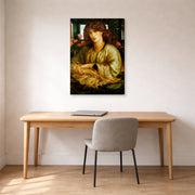 Gallery-wrapped canvas print of Dante Gabriel Rossetti's The Women's Window displayed on a wall in a office