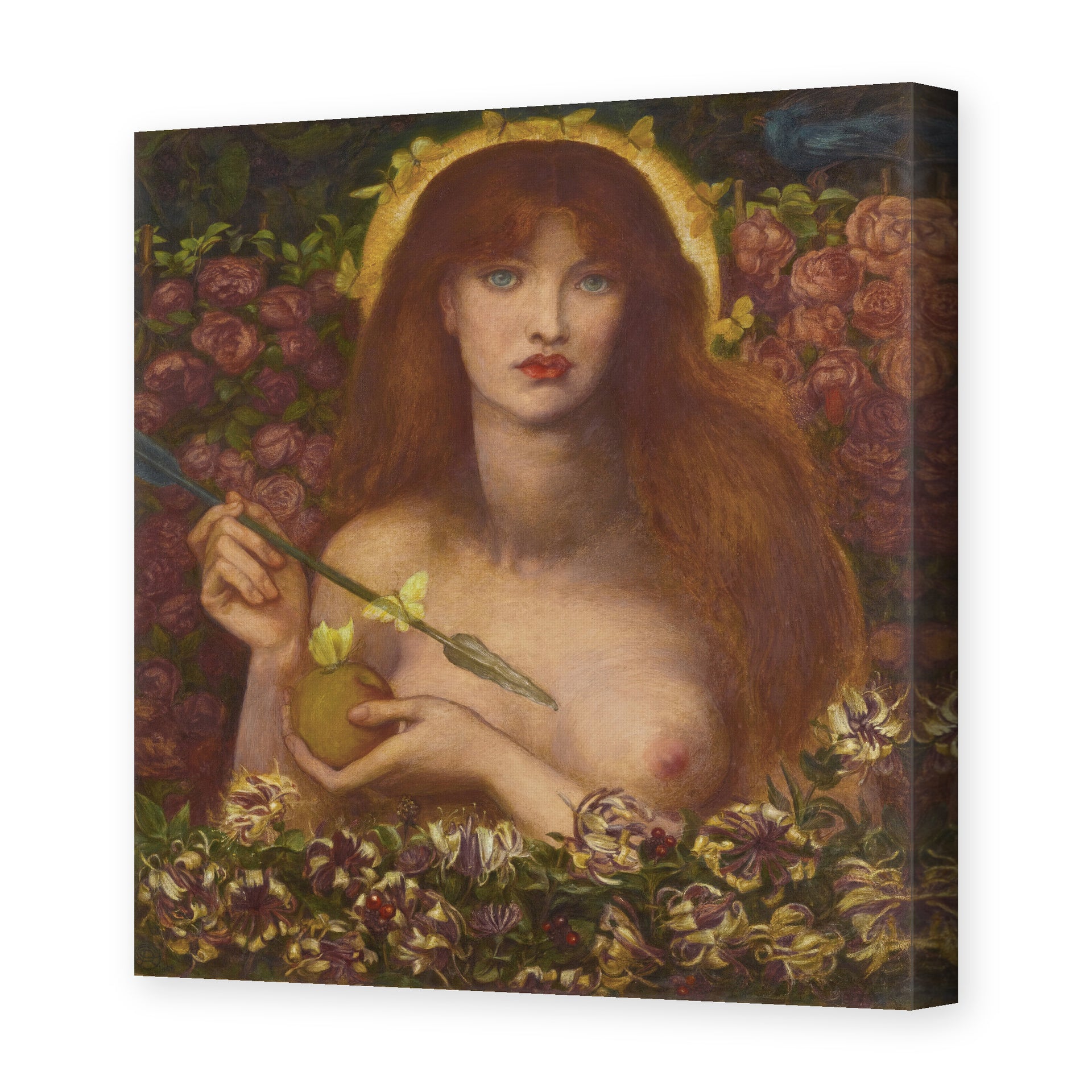 Dante Gabriel Rossetti's 'Venus Verticordia' painting reproduced as a gallery-wrapped canvas print