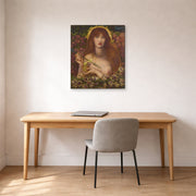 Gallery-wrapped canvas print of Dante Gabriel Rossetti's Venus Verticordia displayed on a wall in a office