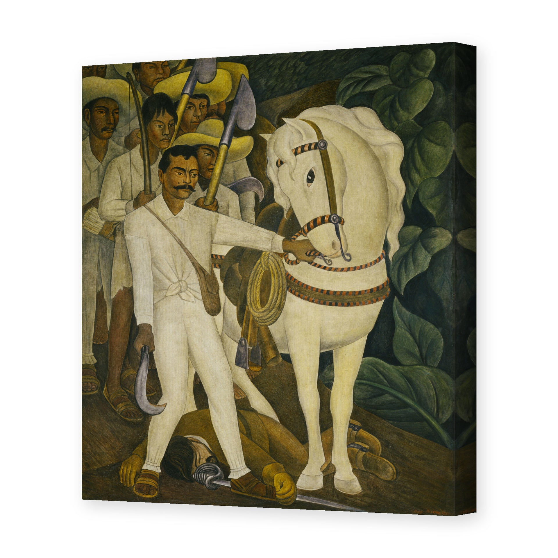 Diego Rivera's 'Agrarian Leader Zapata' painting reproduced as a gallery-wrapped canvas print