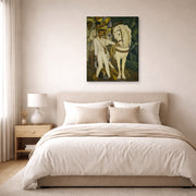 Gallery-wrapped canvas print of Diego Rivera's Agrarian Leader Zapata displayed on a wall in a bedroom