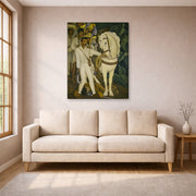 Gallery-wrapped canvas print of Diego Rivera's Agrarian Leader Zapata displayed on a wall in a living room