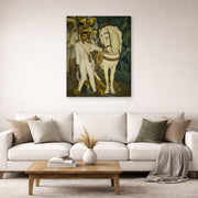 Gallery-wrapped canvas print of Diego Rivera's Agrarian Leader Zapata displayed on a wall in a living room