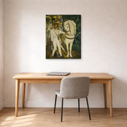 Gallery-wrapped canvas print of Diego Rivera's Agrarian Leader Zapata displayed on a wall in a home office