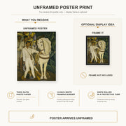 Diego Rivera - Agrarian Leader Zapata poster print size comparison and framing display infographic