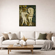 Unframed poster print of Diego Rivera's Agrarian Leader Zapata displayed on a wall in a living room