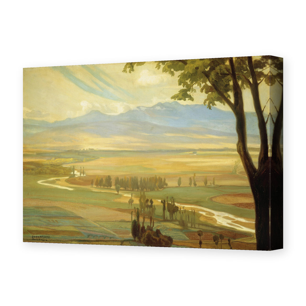 Diego Rivera's 'Avila Morning (The Ambles Valley)' painting reproduced as a gallery-wrapped canvas print