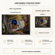 Diego Rivera - El Rastro poster print size comparison and framing display infographic
