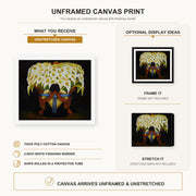Diego Rivera - El Vendedor De Alcatraces canvas print size comparison and framing display infographic
